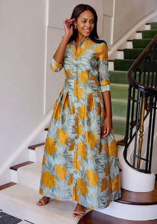 Celia Gown Mint Orange Abbey Glass