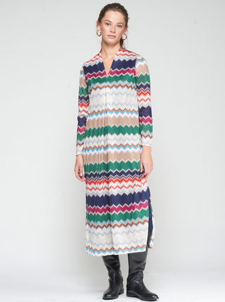 Green Herringbone Dress Vilagallo
