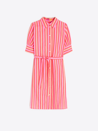 Pink Striped Shirt Dress Vilagallo