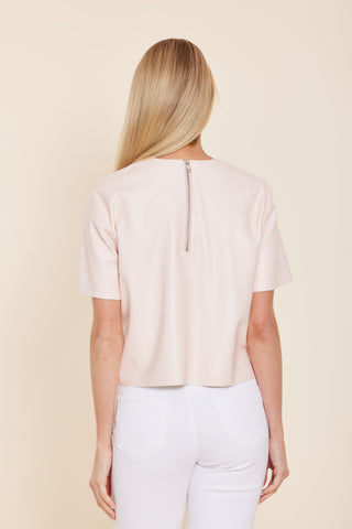 Light Pink Vegan Leather Top Dolce Cabo