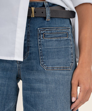Jean High Rise Wide Leg Patch Pockets Adventure Kut