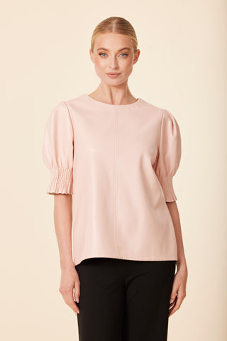 Blush Vegan Leather Top Dolce Cabo