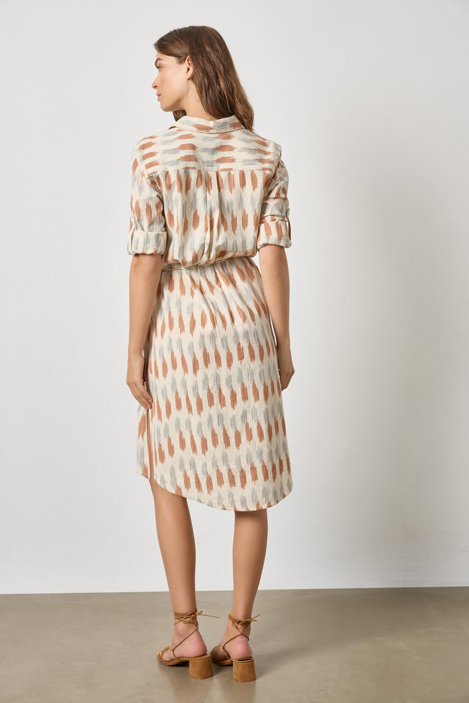 ikat shirt dress Pomegranate | Ikat Azul Long Button Down DressM | 100% Cotton