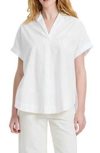 Poplin Collar SS Pullover Summer White French Connection