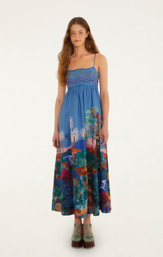 Dream Landscape Multicolor Sleeveless Maxi Dress Farm Rio