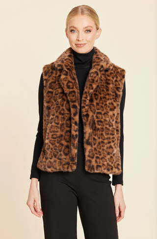 Leopard Faux Fur Vest Dolce Cabo