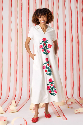 Franny Dress Ivory w/ Embroidery Crosby