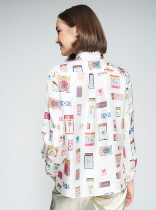 White Shirt Matchbox Print Vilagallo