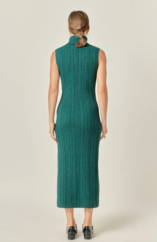 Dark Green Sweater Vest Dress English Factory