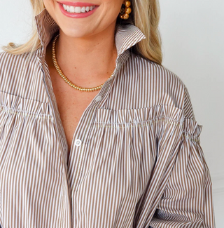 Miriam Top Camel Stripe