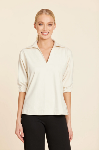 Beige Faux Suede Top Dolce Cabo