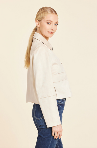 Beige Faux Suede Jacket Dolce Cabo