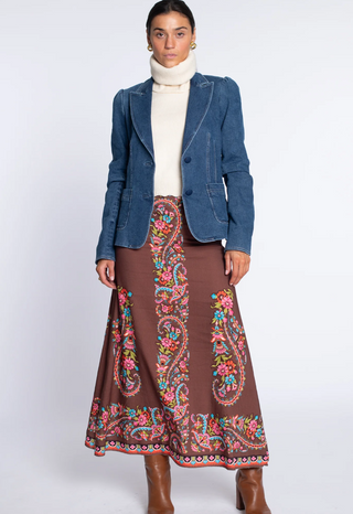 Anita Skirt Brown Scroll Elizabeth James
