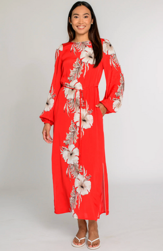 Dawn Maxi Dress Tropicalia Scarlet Grande Elizabeth James