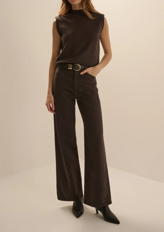 The Mischa Wide Leg Ankle Jean Espresso Favorite Daughter