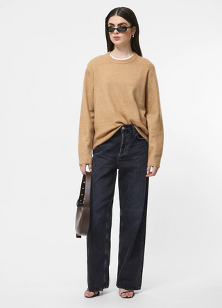 Emilia Knit Boyfriend Pullover Camel
