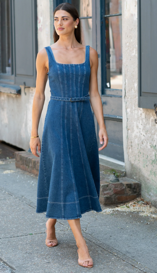 Alice Dress Washed Denim Elizabeth James