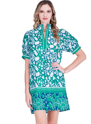 Stand Collar Dress Reefline Jade