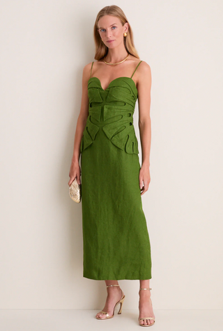Green Monstera Leaf Sleeveless Maxi Dress Farm Rio – Monkee's of High Point