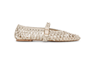 Clair Ivory Woven Leather Flat Dolce Vita