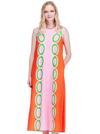 Column Midi Dress Red Links Jade