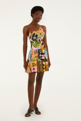 Tropical Painting Multicolor Mini Dress Farm Rio