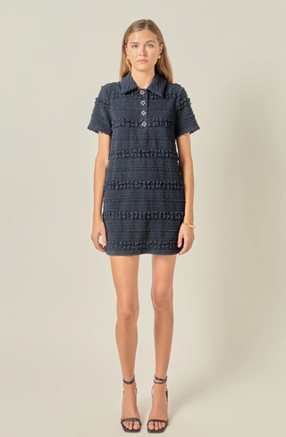 english factory dress Navy Ruffle Dress English Factory – Monkee's of High Point
