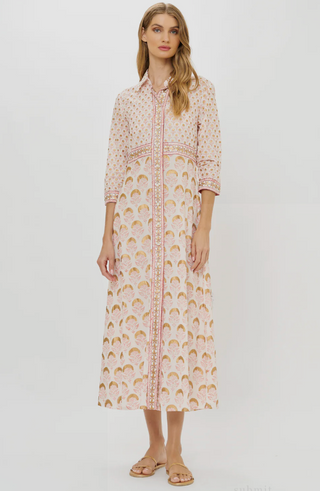 Shirt Dress Maxi Arbor Coral Oliphant