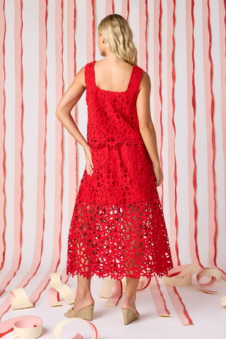 Selene Skirt Pomegranate Lace Crosby