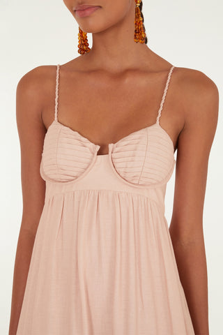 Colored Mix Pleated Sleeveless Maxi Dress Farm Rio