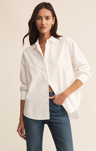 Elevated Poplin Shirt White Z Supply