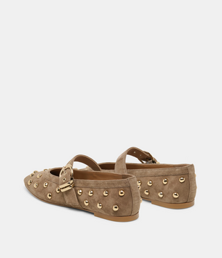 Mikel Stud Flat Olive Suede Dolce Vita