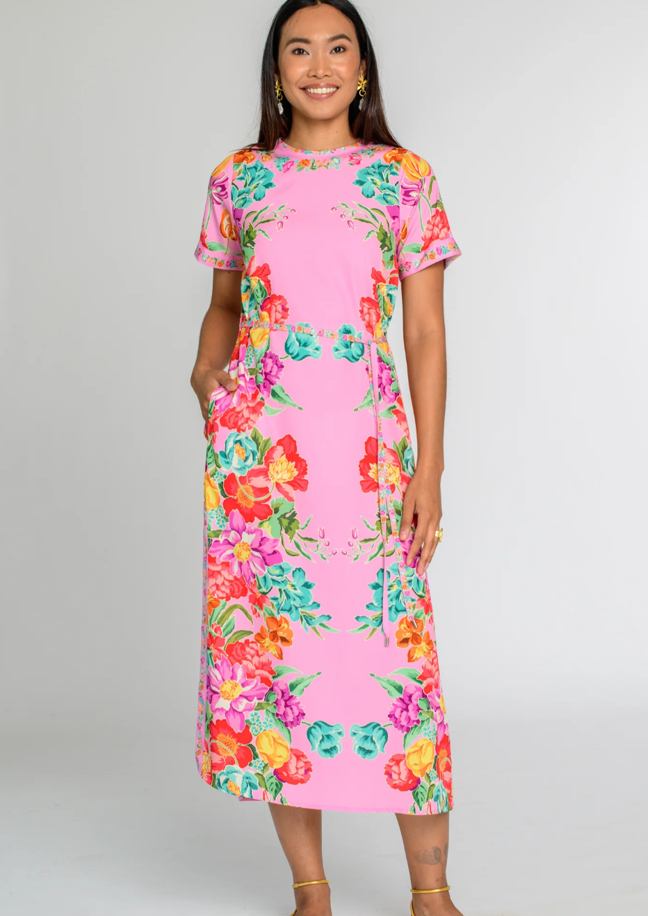 Tess Midi Dress Tulip Tapestry Cotton Candy Elizabeth James