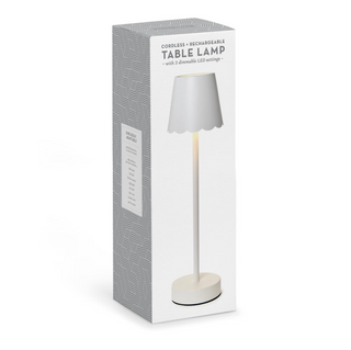 White LED Cordless Scalloped Lamp