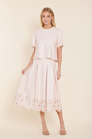 Light Pink Vegan Leather Top Dolce Cabo