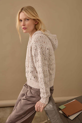 Long Sleeve Hoodie Sweater Gardenia Lilla P
