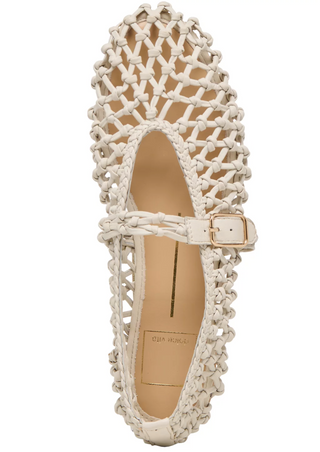Clair Ivory Woven Leather Flat Dolce Vita