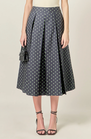 Navy/Green Polka Dot Skirt English Factory