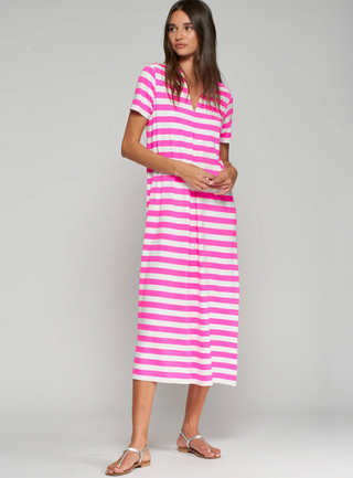 Fuchsia Striped Dress Vilagallo