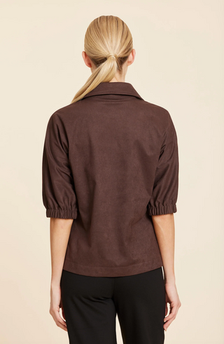 Brown Faux Suede Top Dolce Cabo