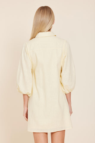 Yellow Linen Dress Dolce Cabo