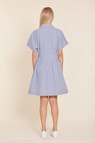 Navy White Stripe Dress Dolce Cabo