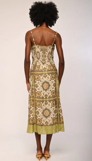 Blaire Midi Dress Kaleidoscope Scarf Print Love The Label