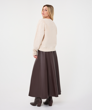 Cacao PU Skirt Esqualo