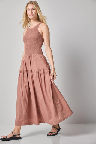 Smocked Bodice Maxi Dress Bark Lilla P