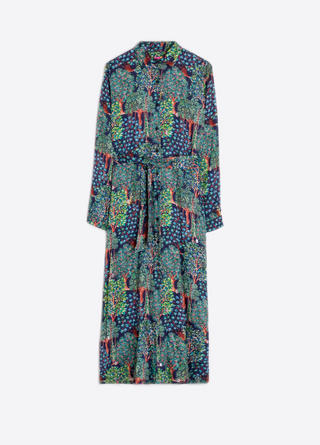 Midi Shirt Dress Forest Print Vilagallo