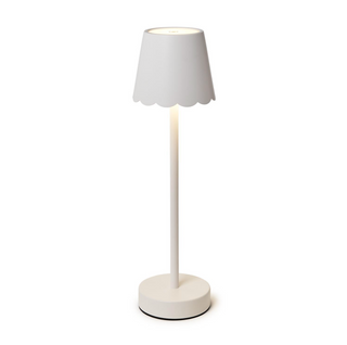 White LED Cordless Scalloped Lamp