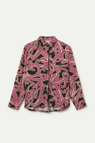Pastures Print Shirt Pink/Green Fantastica