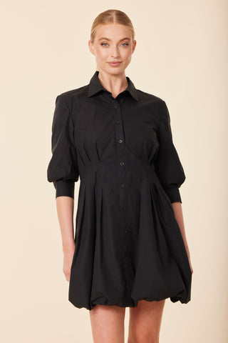 Black Poplin Bubble Dress Dolce Cabo