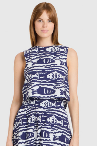 Crop Top Fish Print Livro